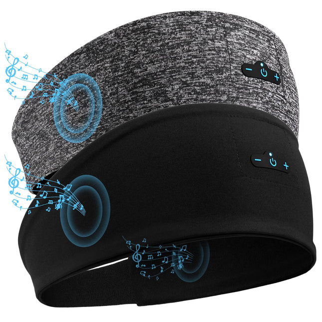 Sleep Headphones Bluetooth Headband for Side Sleeper 2-Pack, 14H Playtime, Wireless Headband Headphones with HD Stereo S