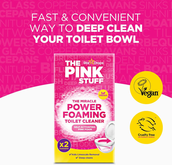 Stardrops - the Pink Stuff - the Miracle Power Foaming Toilet Cleaner - 2 Treatments - Self Activating Pink Foam, 25 Ounce (Pack of 1)