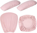 Tallew 4 Pieces Office Chair Covers Set Computer Universal Protective Stretchable Chair Seat Covers Desk Armrest Slipcovers Pads Office Cushion