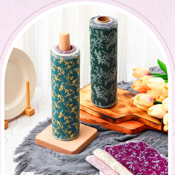 Redbaker 50 Pcs Reusable Paper Towels Paperless Reusable Cotton Cloths Toilet Absorbent Washable Paper Towels with Roll Kitchen Dishcloth for