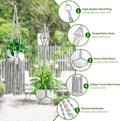 SFENNGPET Macrame Plant Hangers, 6Pack Hanging Planters for Indoor Plants Gray