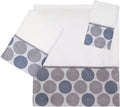 Avanti Linens - Washcloth, Soft & Absorbent Cotton Towel (Dotted Circles Collection, Mineral)