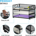 Marbrasse 3 Tier Paper Organizer Letter Tray, Mesh File Organizer with Handle, Paper Sorter Desk Organizer for Home Office Supplies