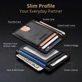 Buffway Slim Minimalist Front Pocket RFID Blocking Leather Wallets for Men and Women - Alaska Black Small Alaska Black