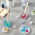 100 PACK Plastic Measuring Cups, 10 oz Disposable Mixing Cups with 100 Wooden Mixing Sticks, Can Be Used for Epoxy Resin, Liquid Measuring, Paint,