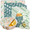 Beeswax Food Wrap, Reusable Beeswax Wraps Storage Set 9-Pack (5S 3M 1L), Organic and Beeswax Wraps Reusable, Sustainable Alternative/Flowers Grass