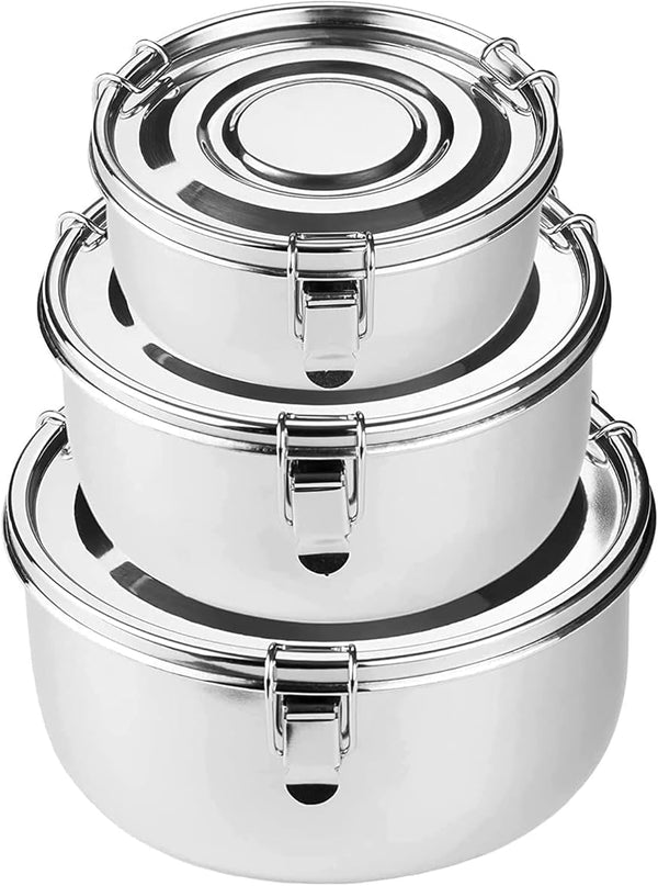 Premium Stainless Steel Food Storage Containers 304 Grade the Original Leak-Proof, Airtight, Smell-Proof - Perfect for Camping Trips, Lunches,
