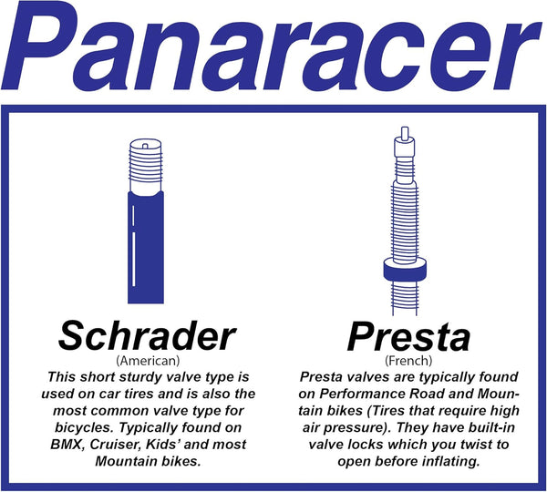 Panaracer Bicycle Tubes Presta Valve with Removable Core