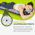 Prosourcefit Acupressure Mat and Pillow Set for Back/Neck Pain Relief and Muscle Relaxation, XL - Blue/White