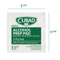 CURAD Alcohol Prep Pads (Pack of 4 Boxes) | 400 Pieces of Medium Isopropyl Alcohol Wipes Individually Wrapped | First Aid Alcohol Swabs for Cuts &