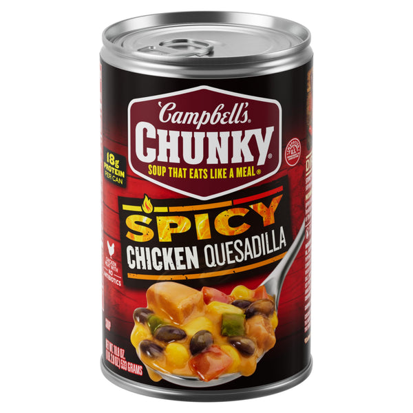 Campbell's Chunky Soup, Spicy Chicken Quesadilla Soup, 18.8 oz Can Spicy Chicken Quesadilla 18.8 Ounce (Pack of 1)