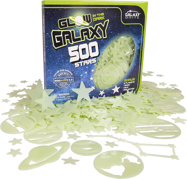 Glow in The Dark Stars for Ceiling, 500-Count, Largest Ceiling Glow Stars Assortment Includes Jumbo Sun, All 9 Planets, Bonus Moon and Entire Big