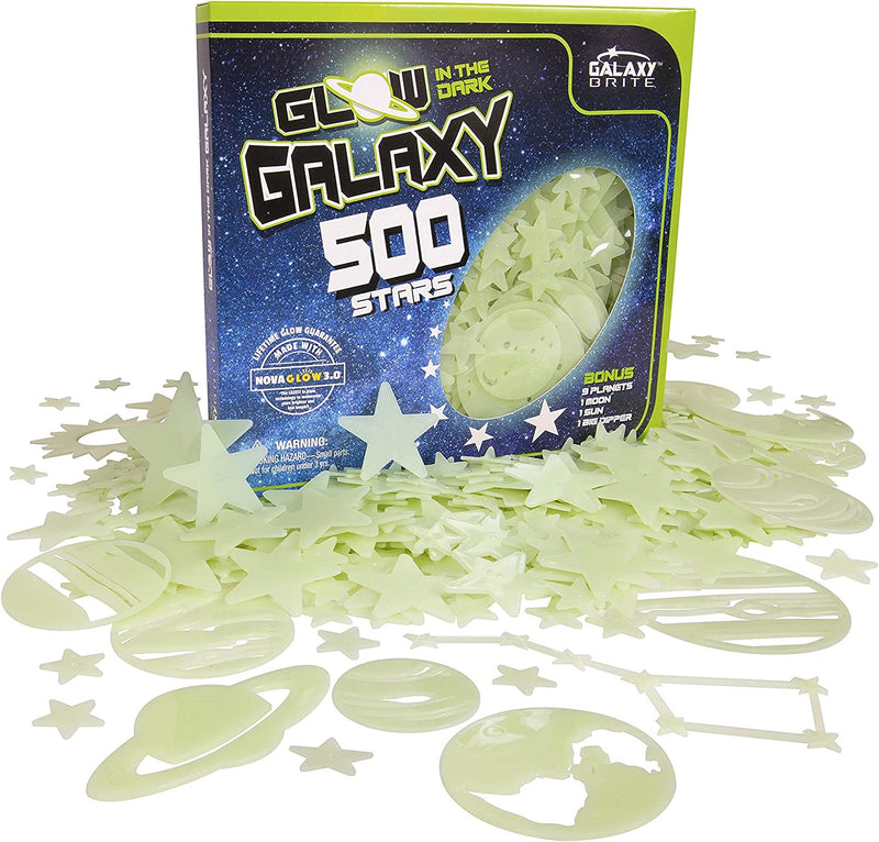 Glow in The Dark Stars for Ceiling, 500-Count, Largest Ceiling Glow Stars Assortment Includes Jumbo Sun, All 9 Planets, Bonus Moon and Entire Big