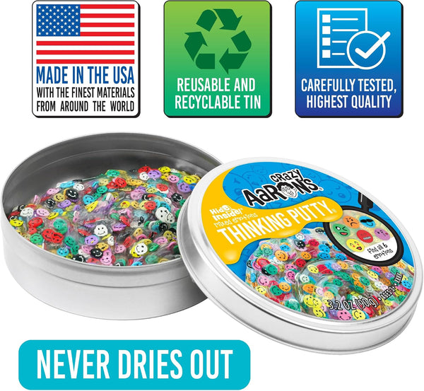 Crazy Aaron's Thinking Putty - Mixed Emotions - Multi-Color Sensory Putty for Kids and Adults in a 4" Tin - Creative and Endless Fun, Stress