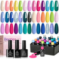 Beetles Gel Nail Polish Set- 23Pcs Summer Color Gel Polish with Base Gel Top Coat Bright Colors, Gel Polish Kit Blue Pink Purple Orange Green