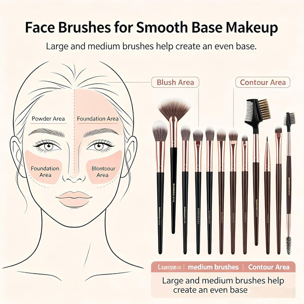 Makeup Brush 15Pcs Eye and Face Professional Makeup Brush Set, Makeup Brushes with Lash Comb, Makeup Brushes Soft Makeup Brushes Set, Eye Shadow
