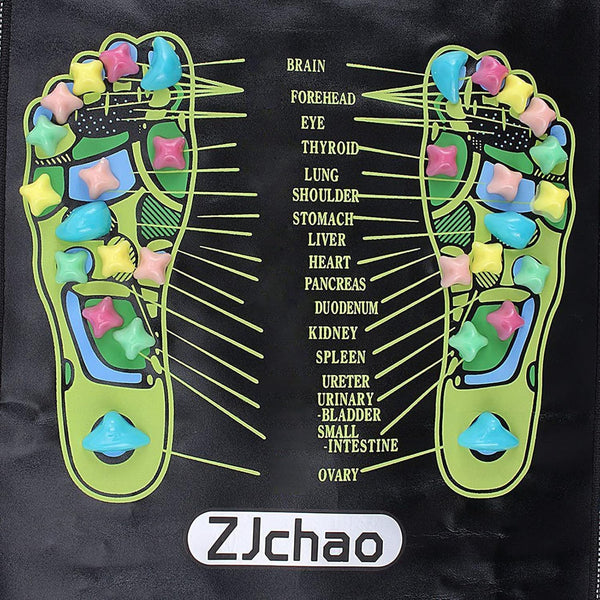 Joyzan Foot Massage Mat, Reflexology Leg Pain Walk Stone Road Acupoint Anti Slip Rock Foldable Particle Pressure Point Pad Long Sitting Elderly