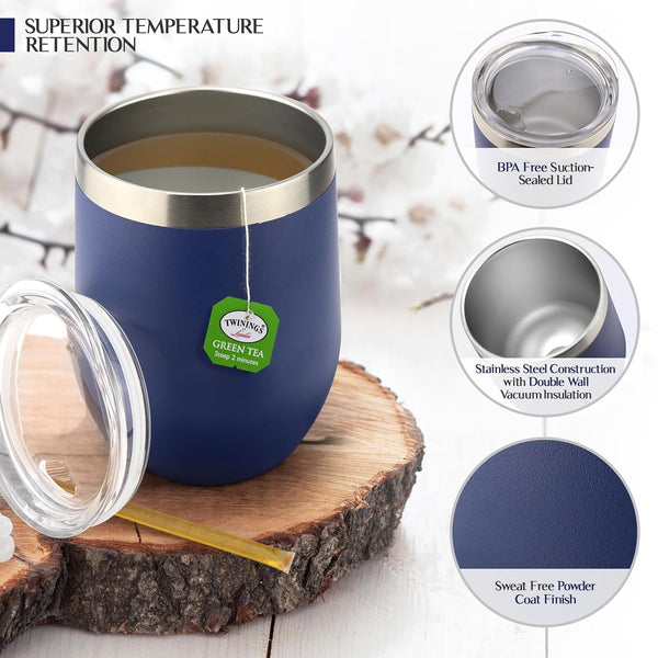 Tea Lovers Gifts Basket - Gift Set Include Temperature Retention Cup 12 Special Blend Teabags & Honey Presented in Beautiful Gift Bag for Women &