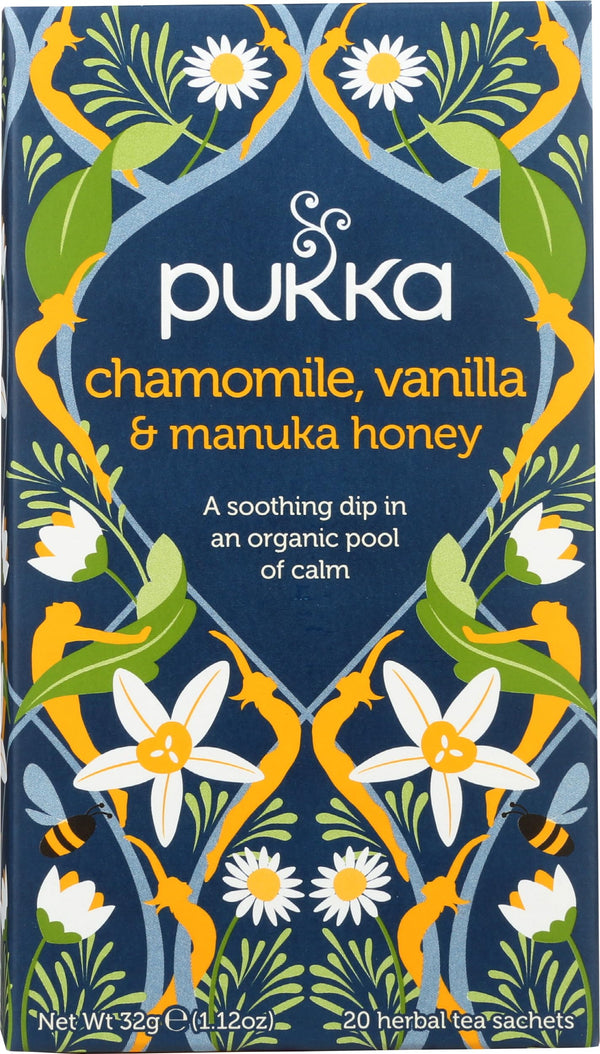 Pukka Organic Herbal Tea, Chamomile, Vanilla & Manuka Honey Tea, Honey & Fennel Blend, 20 Total Tea Bags