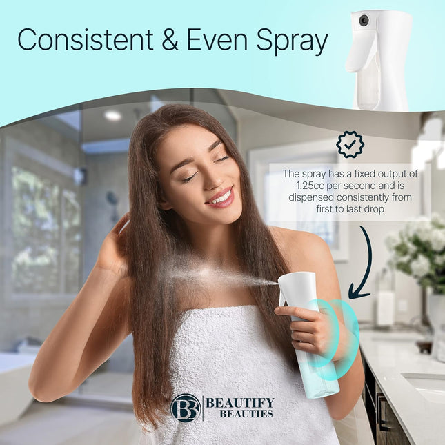 Beautifybeauties Spray Bottle for Hair Ã¢ÂÂ Continuous Mister Spray Bottle for