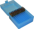 MTM 100 Round Rifle Ammo Box 17, 204, 223, 5.56x45, 6x47, Clear Blue Clear Blue Small