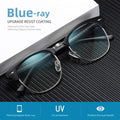 Blue Light Blocking Glasses Anti Eyestrain Computer Gaming Glasses | Vintage Half Frame UV Clear Lens for Women Men A01-matte Black Silver Frame 1