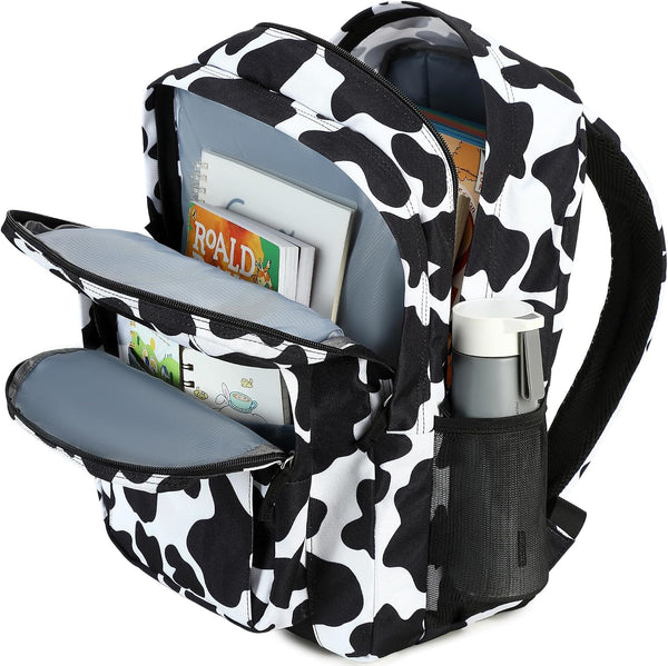 abshoo Classical Basic Cow Print Womens School Backpack For College Teen Girls Water Resistant Bookbag (Cow) Cow 16.5 Inc