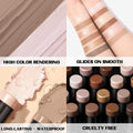 FOCALLURE 2 Pcs Mineral Cream Contour Stick,Moisturize Highlighter and Bronzer Pen,Non Stick Face Brightens & Shades Pencil,Long Lasting & Smooth