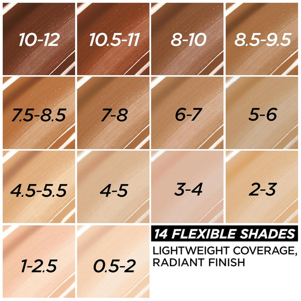 L'Oreal Paris True Match Nude Hyaluronic Tinted Serum Foundation with 1% Hyaluronic Acid, Light-Medium 3-4, 1 Fl. Oz.