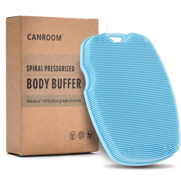 Canroom Zinc Infused Silicone Body Scrubber, Quick-Dry Bath Brush Azure