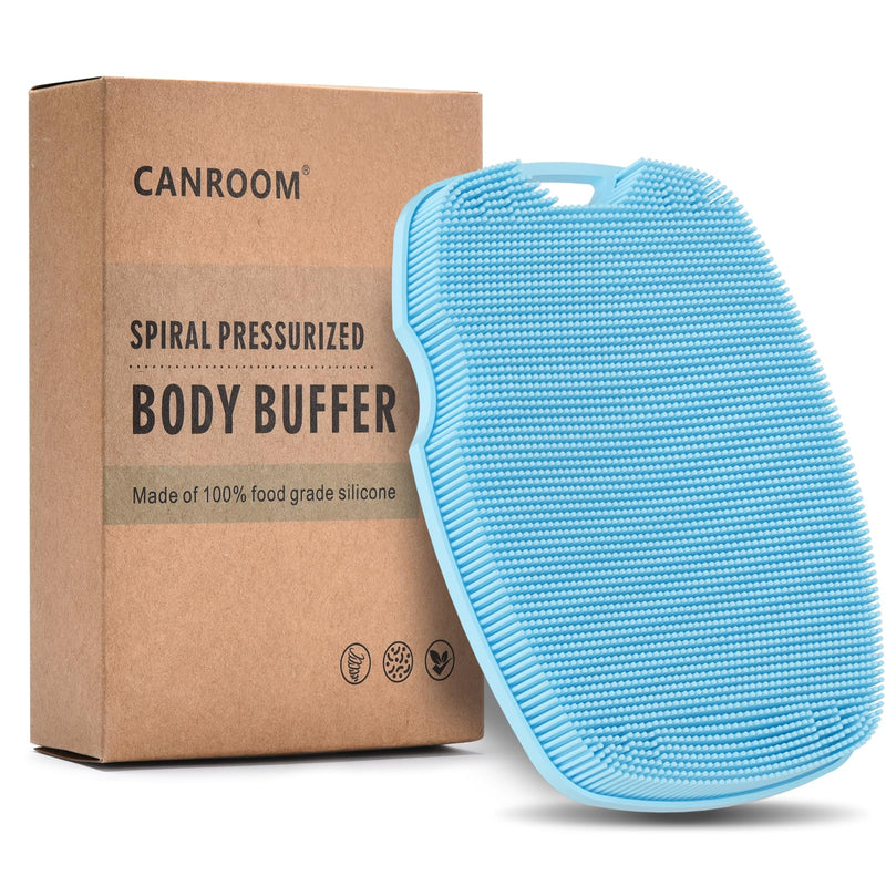 Canroom Zinc Infused Silicone Body Scrubber, Quick-Dry Bath Brush Azure