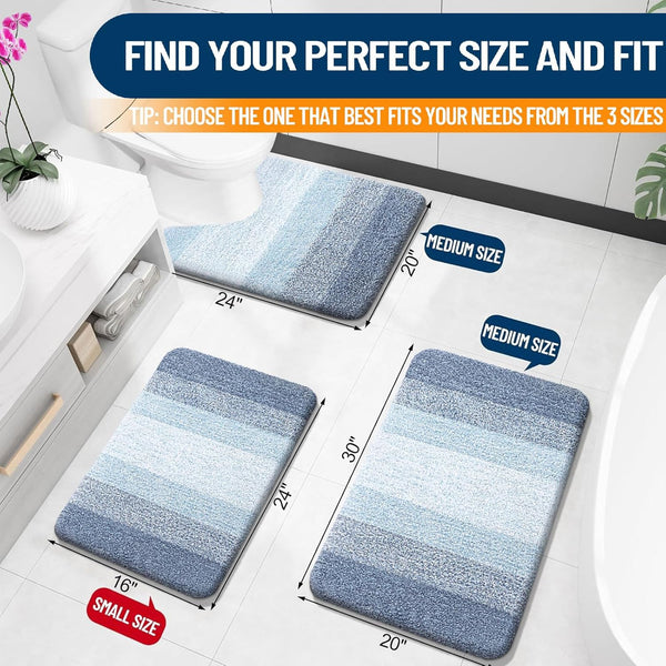 OLANLY Bathroom Rug Mat 30X20, Extra Soft and Absorbent Microfiber Bath Rugs, Non-Slip Plush Shaggy Bath Carpet, Machine Wash Dry, Bath Mats for