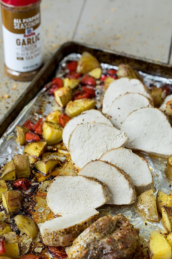 McCormick Garlic and Onion, Black Pepper and Sea Salt All Purpose Seasoning, 4.25 oz Garlic and Onion, Black Pepper and Sea Salt 4.25 Ounce (Pack