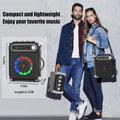 JYX Karaoke Machine with Two Wireless Microphones, Portable Bluetooth Speaker with Bass/Treble Adjustment, PA System with Remote Control, LED