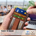 BULLIANT Men Slim Leather Wallet Money Clip 7Cards-Gift Boxed-RFID Blocking | Easy Access | Pocket Fit | Minimalist Skinny Brick Brown7490 Alaska