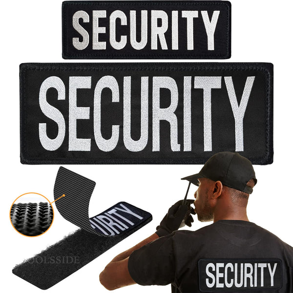 2 Pack Security Patch for Vest Hook and Loop System - Security Patches | One Small and One Large Security Patch with Embroidered Letters for