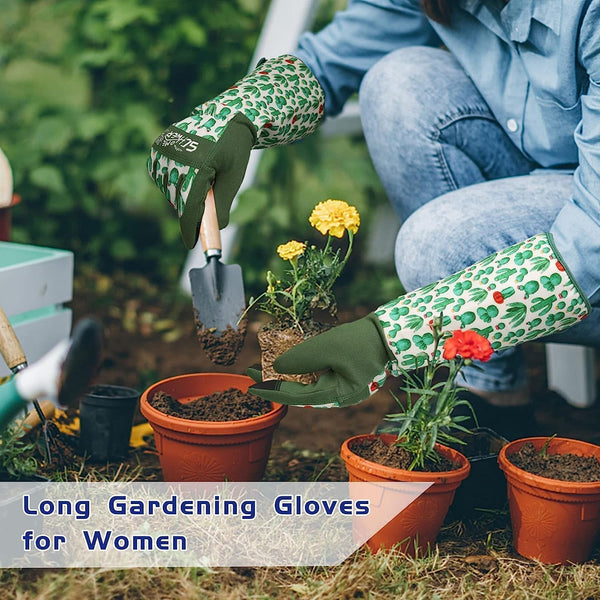 Schwer Gardening Gloves for Women, Rose Pruning Gloves with Forearm Protection, Breathable and Comfortable Thorn Proof Garden Glove with Touch