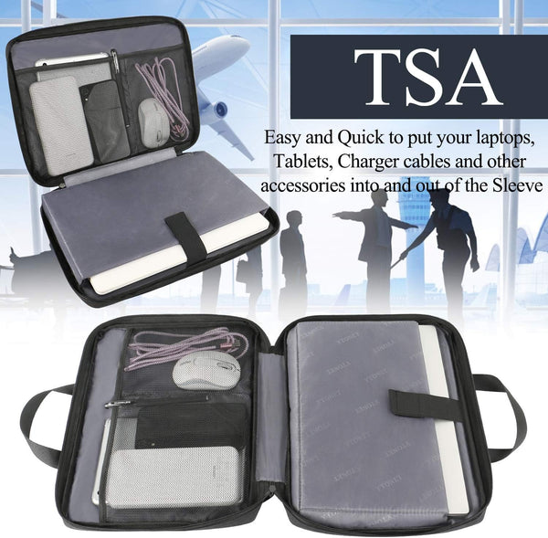 Ytonet Laptop Sleeve Case 13 13.3 Inch,TSA Slim Laptop Cover with Handle 13-13.3 in Black
