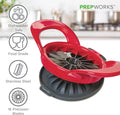 PrepWorks Apple Slicer and Corer, Attached Safety Cover, Cuts 16 Thin Apple Slices, Red Red 16 Slice