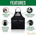 ALLER HOME&KITCHEN Funny Apron for Men, 2 Large Pockets One Size Fits All Chef Apron for Grilling, Cooking, BBQ Accessories Mr. Good Looking is