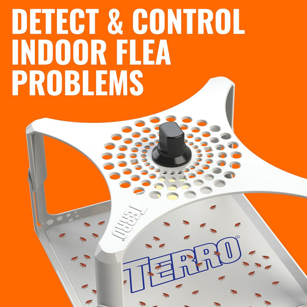 TERRO Indoor Electric Flea Trap and Killer, Refillable Plug in Bug Trap | SuperGrabber Glue Boards for Pest Control, Attracts Fleas from up to 30