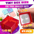 KETAR 24 Pcs Earring Boxes for Jewelry Gift, 1.57 x 1.57” Small Gift Box | Earring Box Bulk for Studs, Rings, and Pendants; Decorative Ribbon Bow,