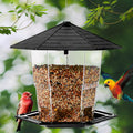 Jealoeur Bird Feeders for Outdoors Hanging Bird Feeder Wild Birds Seed, Black 1 Black