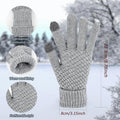 2 Pairs Women's Gloves for Cold Weather, Winter Touch Screen Gloves Women, Warm Fleece Lined Knit Gloves Black, Gray