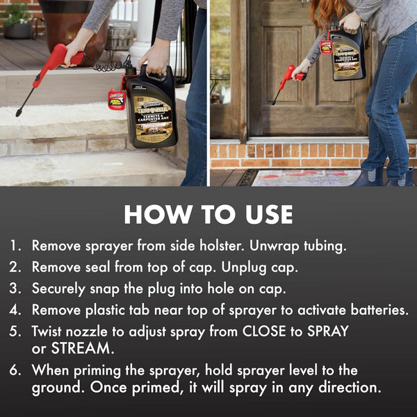 Spectracide Terminate Termite & Carpenter Ant Killer, Localized Control Termite Spray, Kills Wood-Destroying Insects , 1.33 Gallon (RTU Spray)