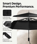 Windproof Travel Umbrella - Compact & Withstands Winds up to 100MPH, Strongest Premium Auto Folding Umbrella for Rain and Sun - Durable, Light &