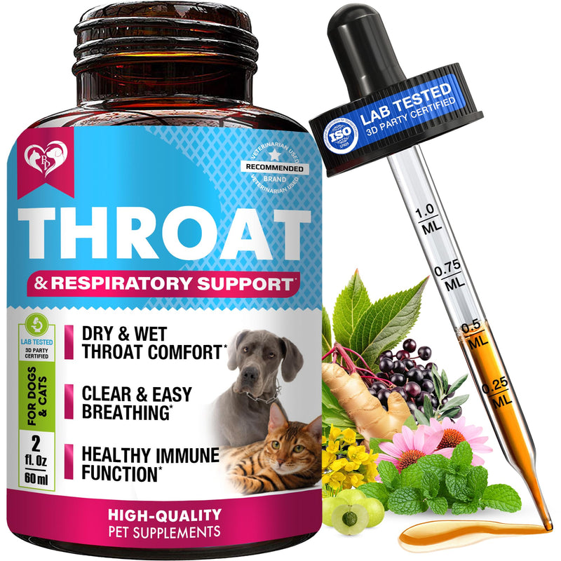 Kennel Cough Treatment & Natural Infection Medicine for Dogs & Cats - Respiratory & Cold Cough Relief - Collapse Trachea & Cat Asthma Support