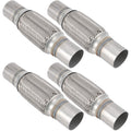 4 Pack 2 X 6 Inches Stainless Steel Heavy Duty Exhaust Flex Pipe, Double Braid Exhaust Flex Tube, Overall Length 10 Inches