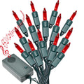 Holiday Essence 140 Red Musical Christmas Lights, Plays 25 Classic Music Songs, 8 Function Chaser, Green Wire, 31.2 Ft Wire Length Indoor String