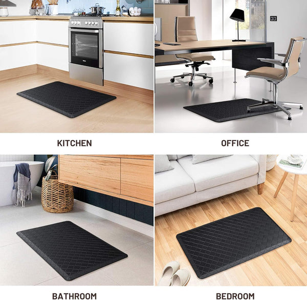 HappyTrends Floor Mat Cushioned Anti-Fatigue ,17.3"x28",Thick Waterproof Non-Slip Mats and Rugs Heavy Duty Ergonomic Comfort Rug for